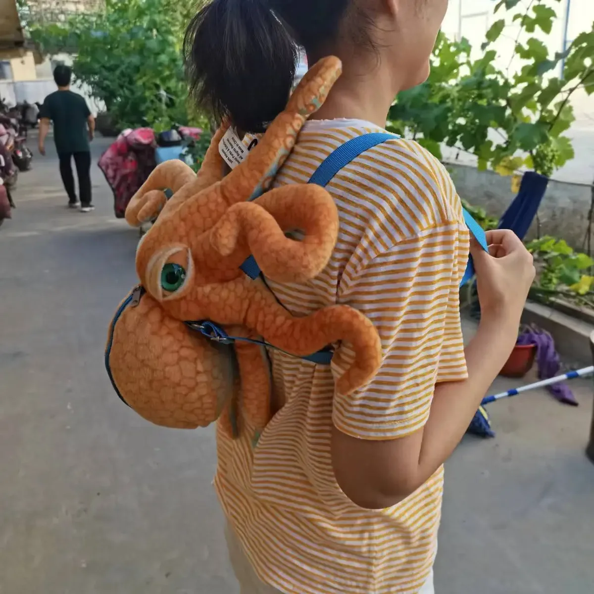 cool grand chat sac poilu tête de tigre sac à dos drôle étudiant rusksack couple extérieur en peluche sac à dos 01-bp-gxlhmr