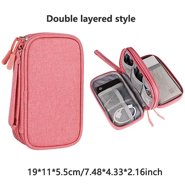 sac de rangement d'accessoires numériques multicouches, anti-poussière, housse de protection pour disque dur d'alimentation, sac de rangement pour câbles de données de batterie externe