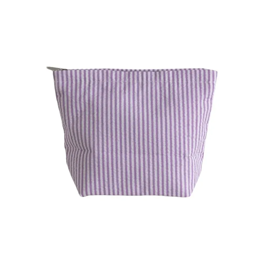 sac à cosmétiques rayé grande capacité style coréen, trousse de maquillage à main, étui à cosmétiques, trousse de toilette, trousse à crayons pour femmes