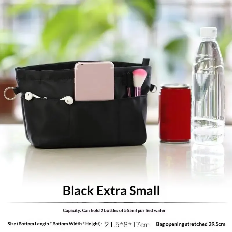 sac de rangement cosmétique vintage avec fermeture éclair, multi-poches, couleur unie, multifonctionnel pour femmes