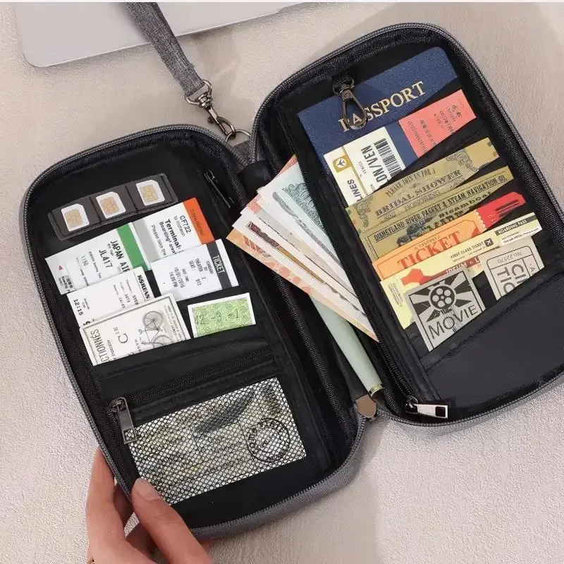 porte-passeport familial avec blocage rfid, portefeuille de voyage, organiseur de documents de voyage, étui pour cartes de crédit