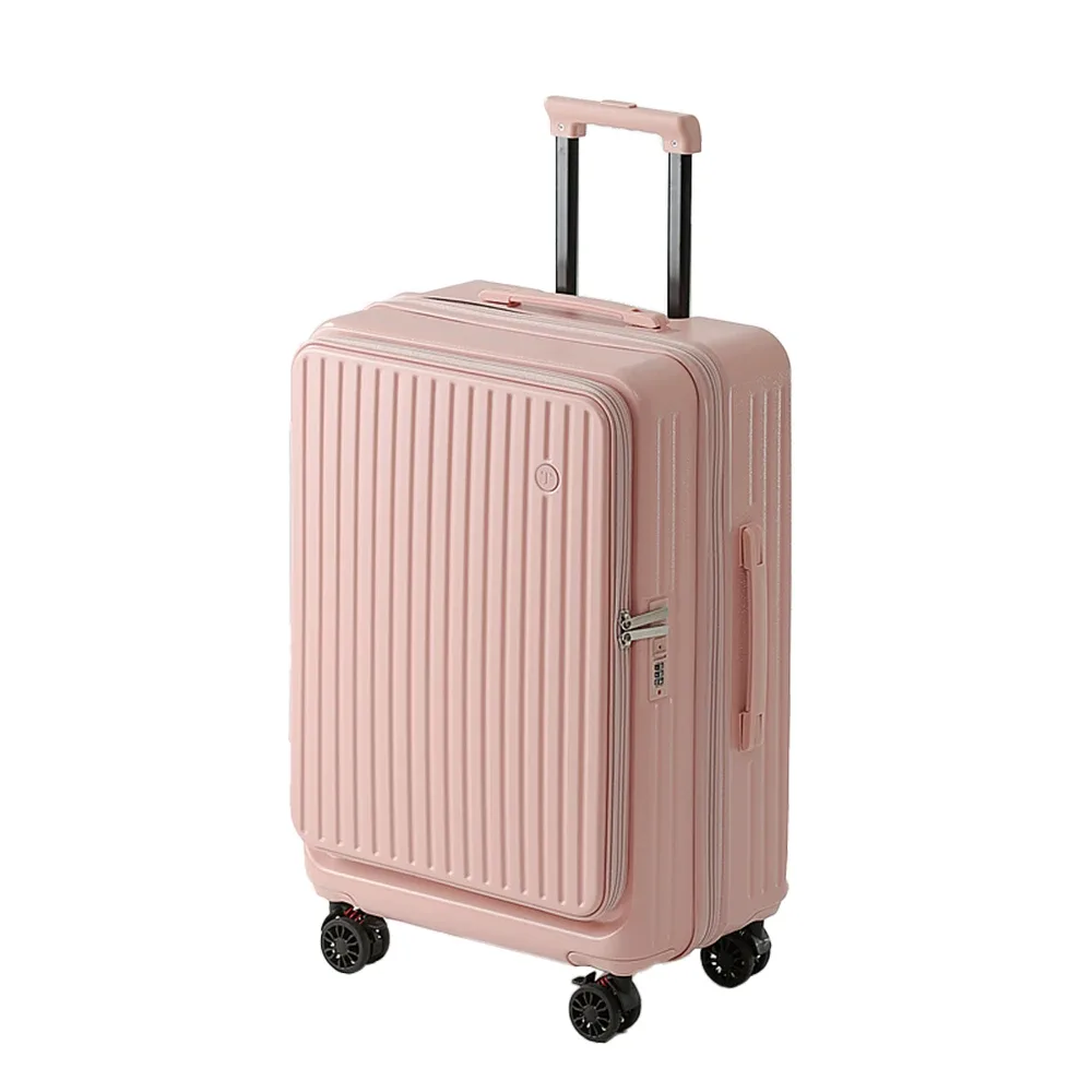 valise extensible multifonctionnelle à ouverture frontale avec porte-gobelet, bagage de grande capacité 360 ° roues amortissantes 20' 24' 28'