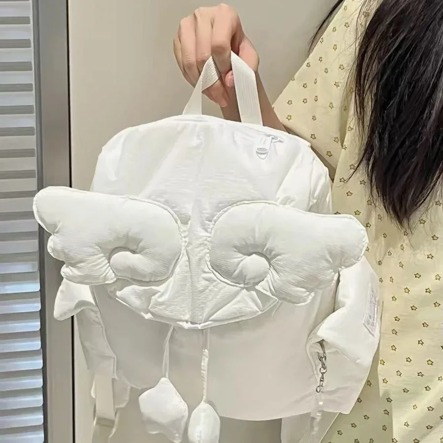 sac à dos ailes d'ange portable léger mignon pour écolières, sac à bandoulière kawaii, sac de voyage décontracté à la mode, cadeau pour adolescentes