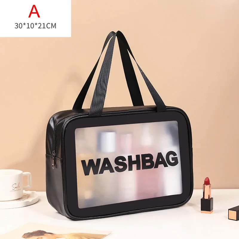 sac de lavage de voyage portable pour femmes, pochette de rangement transparente et étanche pour maquillage, organisateur de cosmétiques de grande capacité, étui de beauté pour femmes