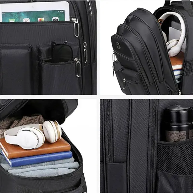 sac à dos de voyage à roulettes de grande capacité, tige de traction cachée, bagage de transport étanche, sac de voyage de week-end pour hommes, voyage d'affaires
