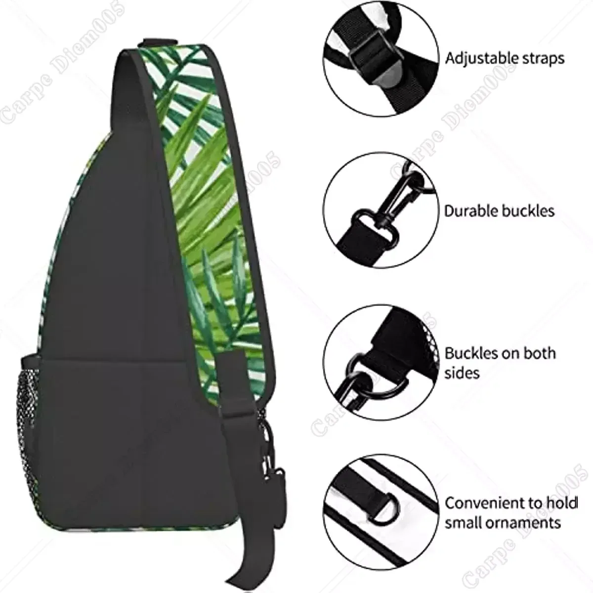 fleur de cerisier bandoulière corde triangle sac à dos canfeng fronde sacs à dos voyage randonnée sac à dos corde bandoulière sac à bandoulière