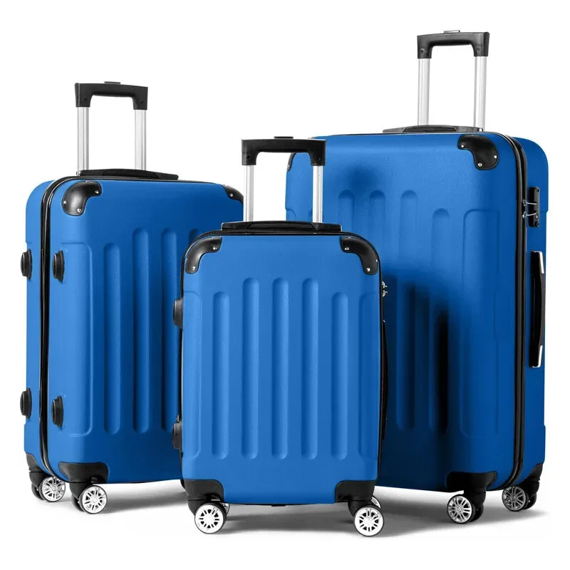 ensemble de bagages 3 pièces, valises légères de voyage avec roulettes, serrure tsa et coin rigide, ensembles de bagages de voyage familial