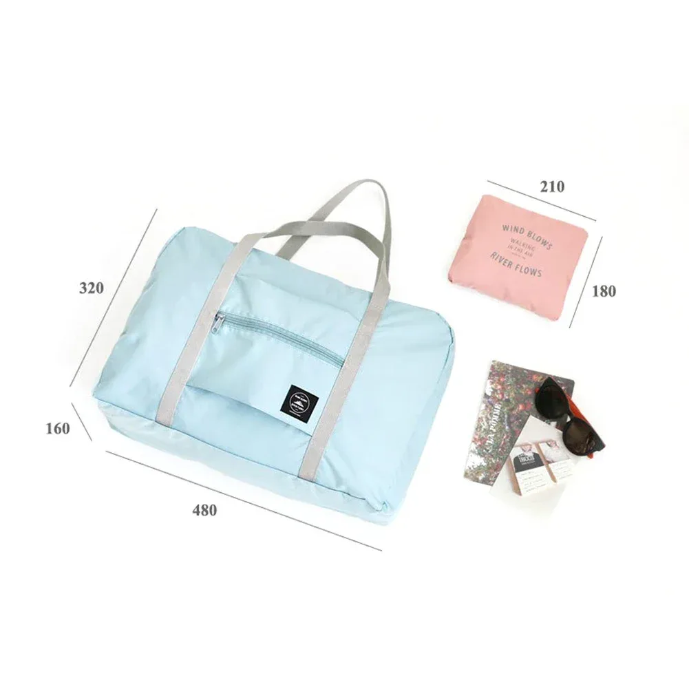 sac de voyage pliable imperméable de couleur unie, sac à bagages léger de grande capacité