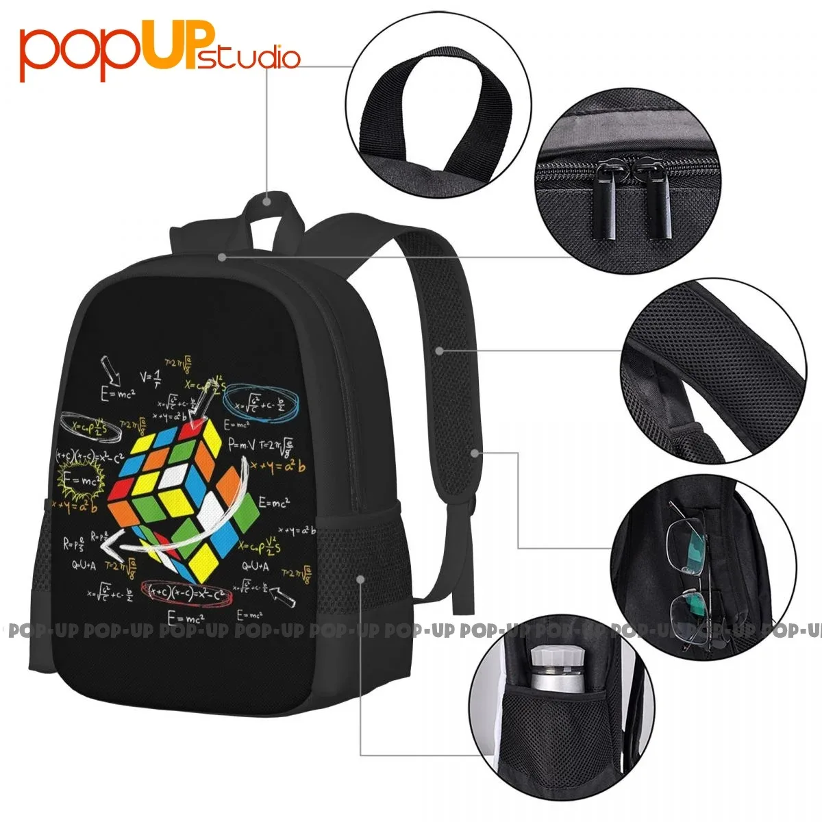 sac à dos complet grande capacité pour les amateurs de mathématiques et de rubik's cube