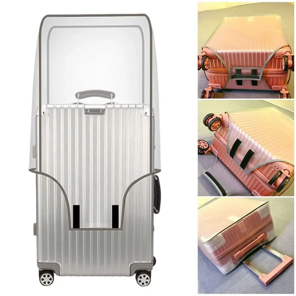 housse de protection transparente en pvc pour bagages de voyage de 16 à 28 pouces, imperméable et anti-poussière, pour valise