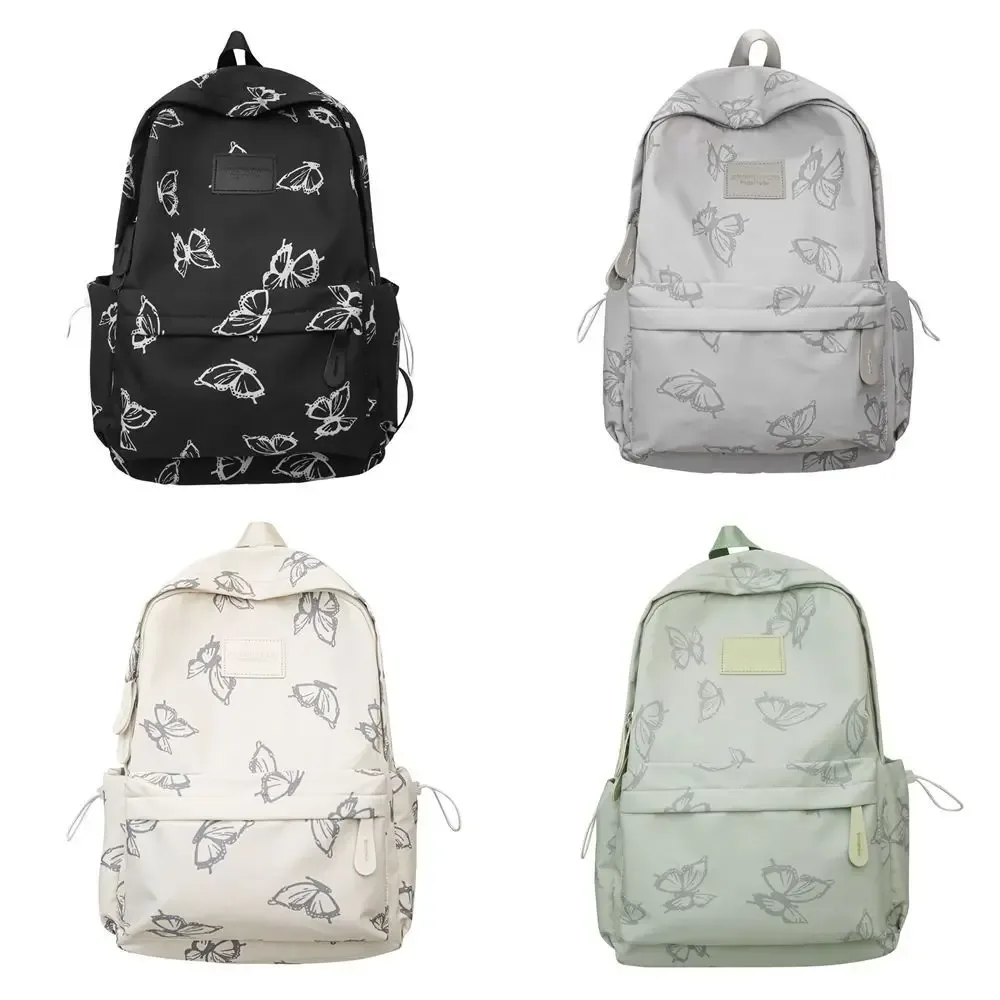 petit sac à dos papillon simple style coréen, couleur unie, avec fermeture éclair, sac à bandoulière, plusieurs poches, sac à dos sport décontracté, voyage