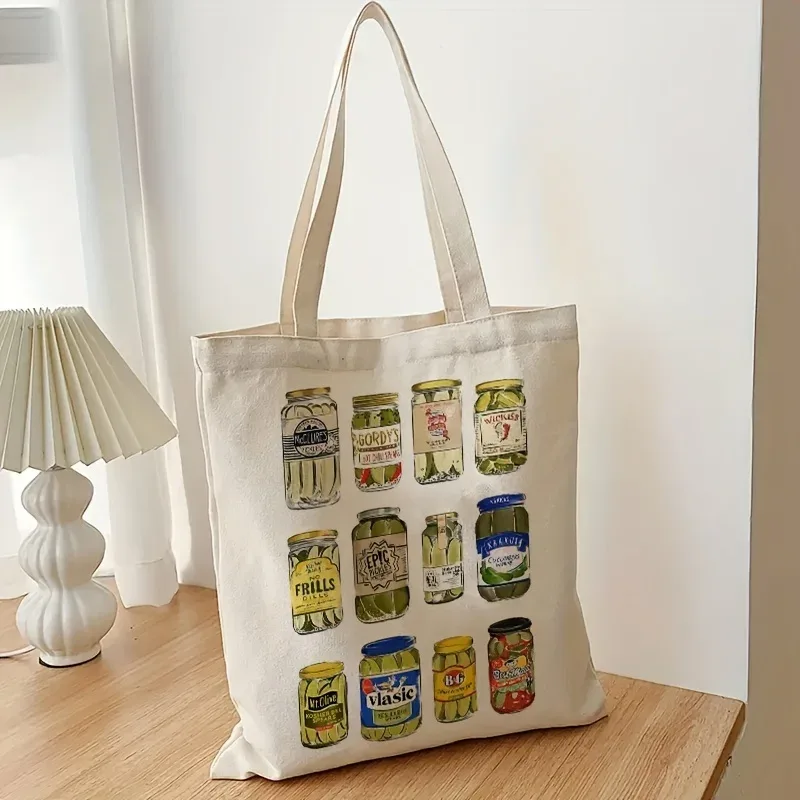 sac fourre-tout à motif de toile drôle, sac initié décontracté, vintage canned 514 les, 1 pièce