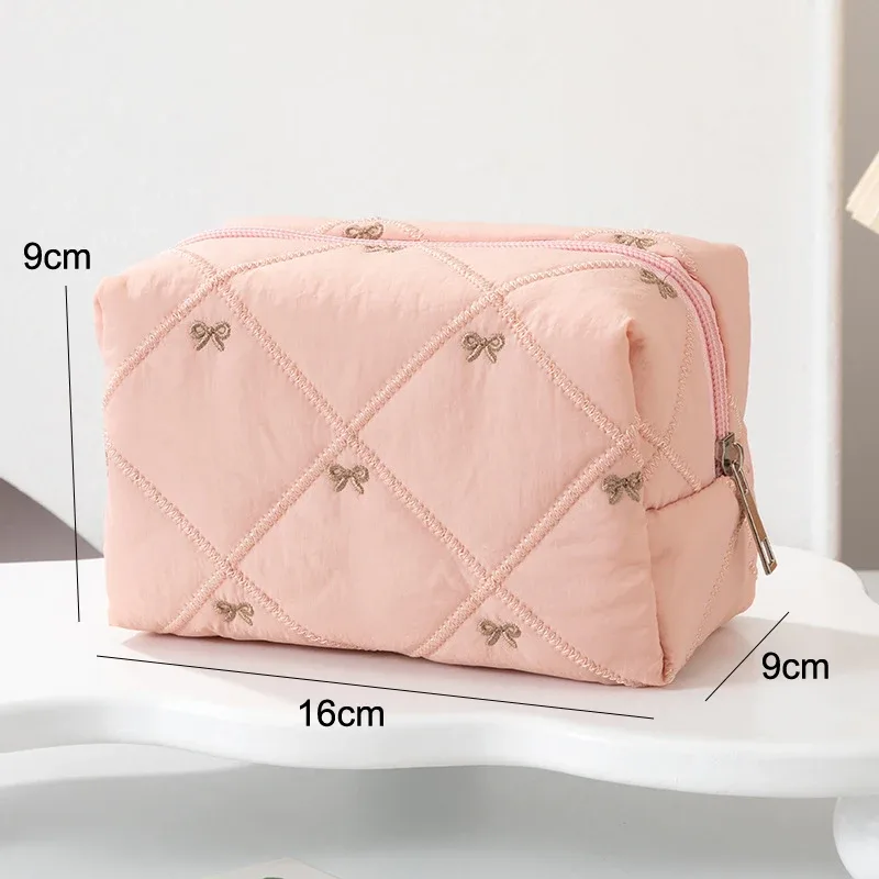 sac à maquillage minimaliste en velours côtelé, grande capacité, sac de rangement pour cosmétiques de voyage, trousse de maquillage pour femmes