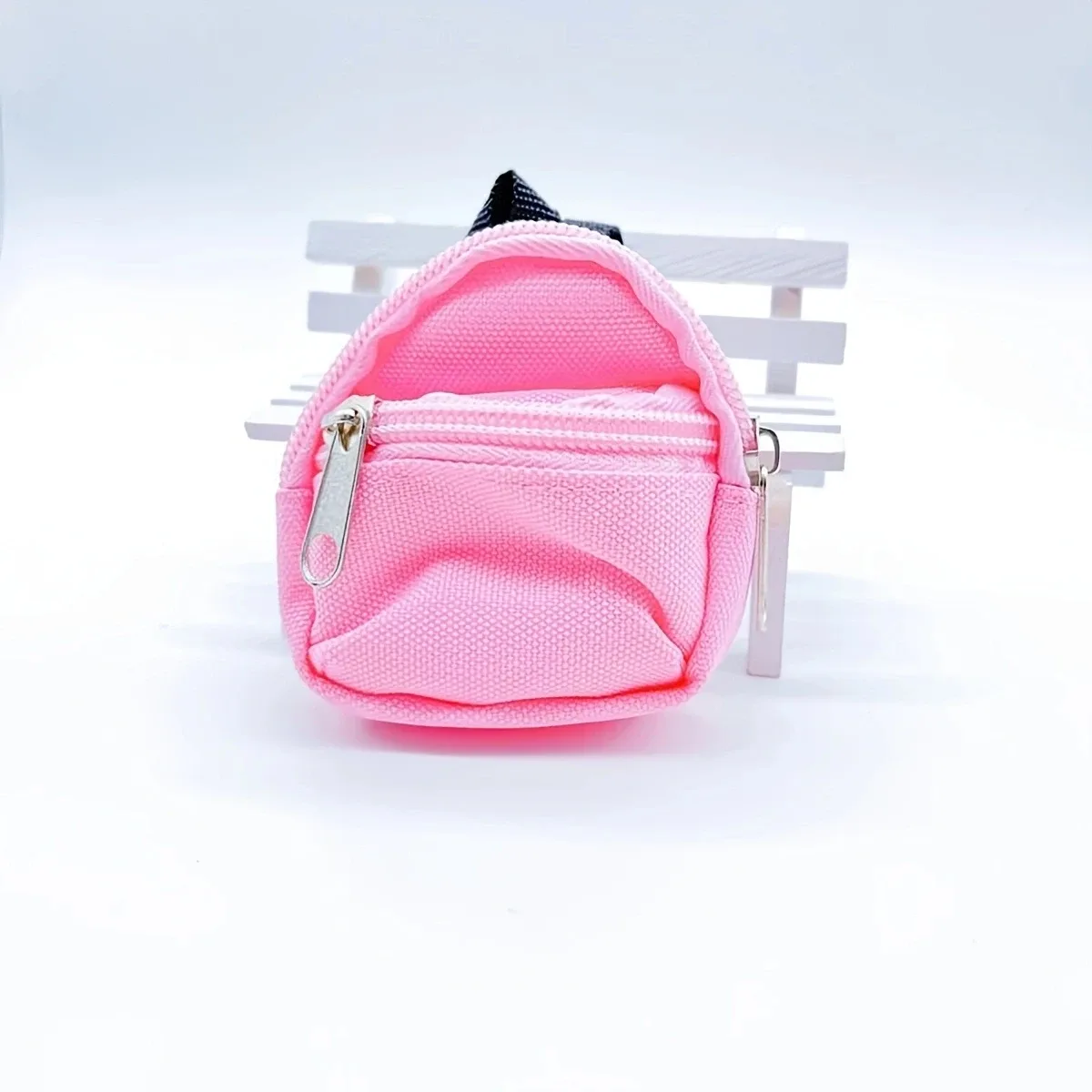 1 pièce mini sac à dos porte-monnaie à fermeture éclair double épaule avec porte-clés et pendentif