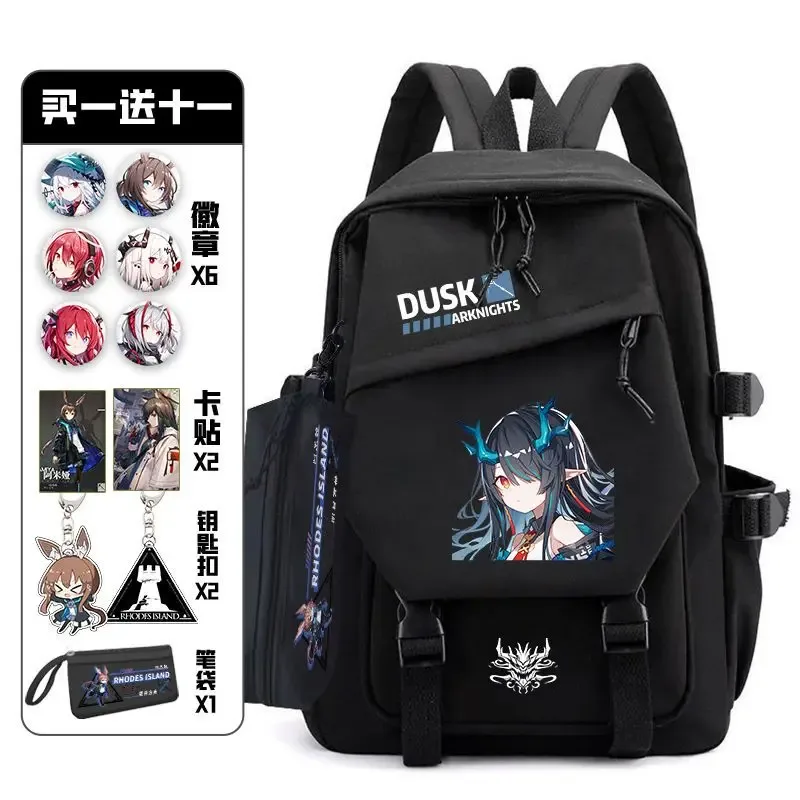 arknight – sac à dos avec douleur, ensemble de badges, sac d'anime, cartable pour adolescents, sac de voyage pour livre d'étudiants, fille et garçon, cosplay