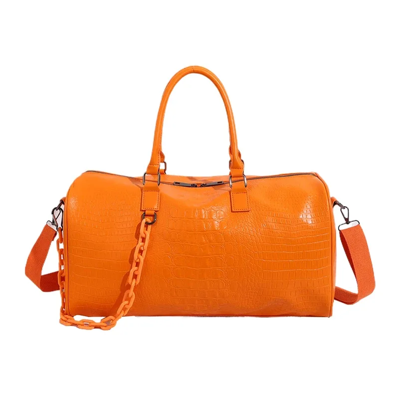 sacs de voyage légers en pu solide pour femmes, grande capacité, sac à main de fitness doux à la mode, sac à bandoulière pour courtes distance