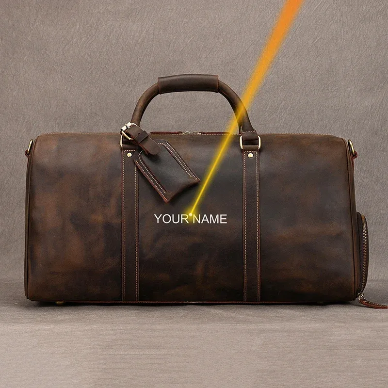 sac de voyage de luxe en cuir véritable pour hommes et femmes, sac à main en cuir de vache, sac à bandoulière de voyage, sac de sport pour week-end