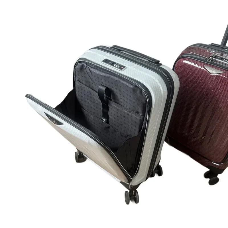 bagage à main ultra léger en fiber de carbone de 2kg, valise extensible à ouverture frontale de 20 pouces, serrure tsa, bagage de voyage léger