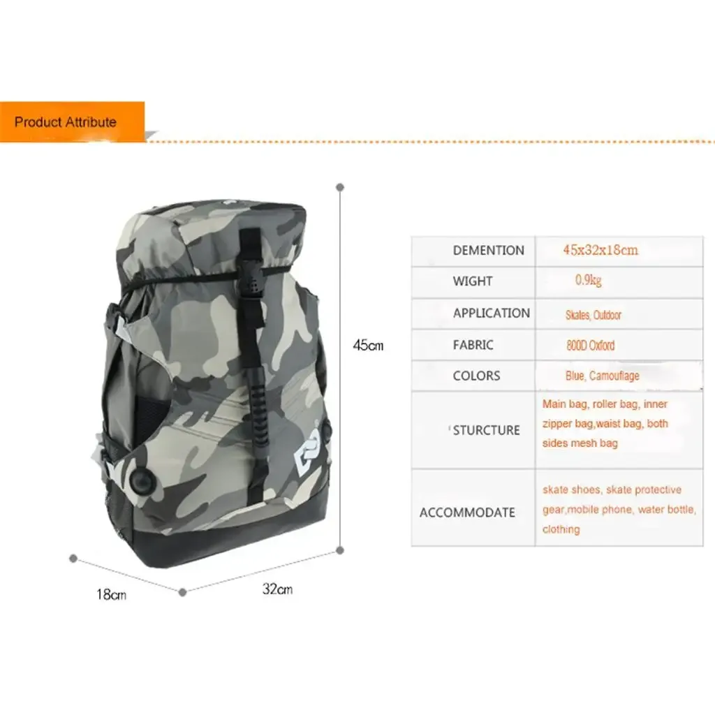 sac à dos professionnel en nylon pour patins à roulettes, sac de sport à roulettes en ligne, sacs à dos de rangement, sacs à dos d'extérieur unisexes