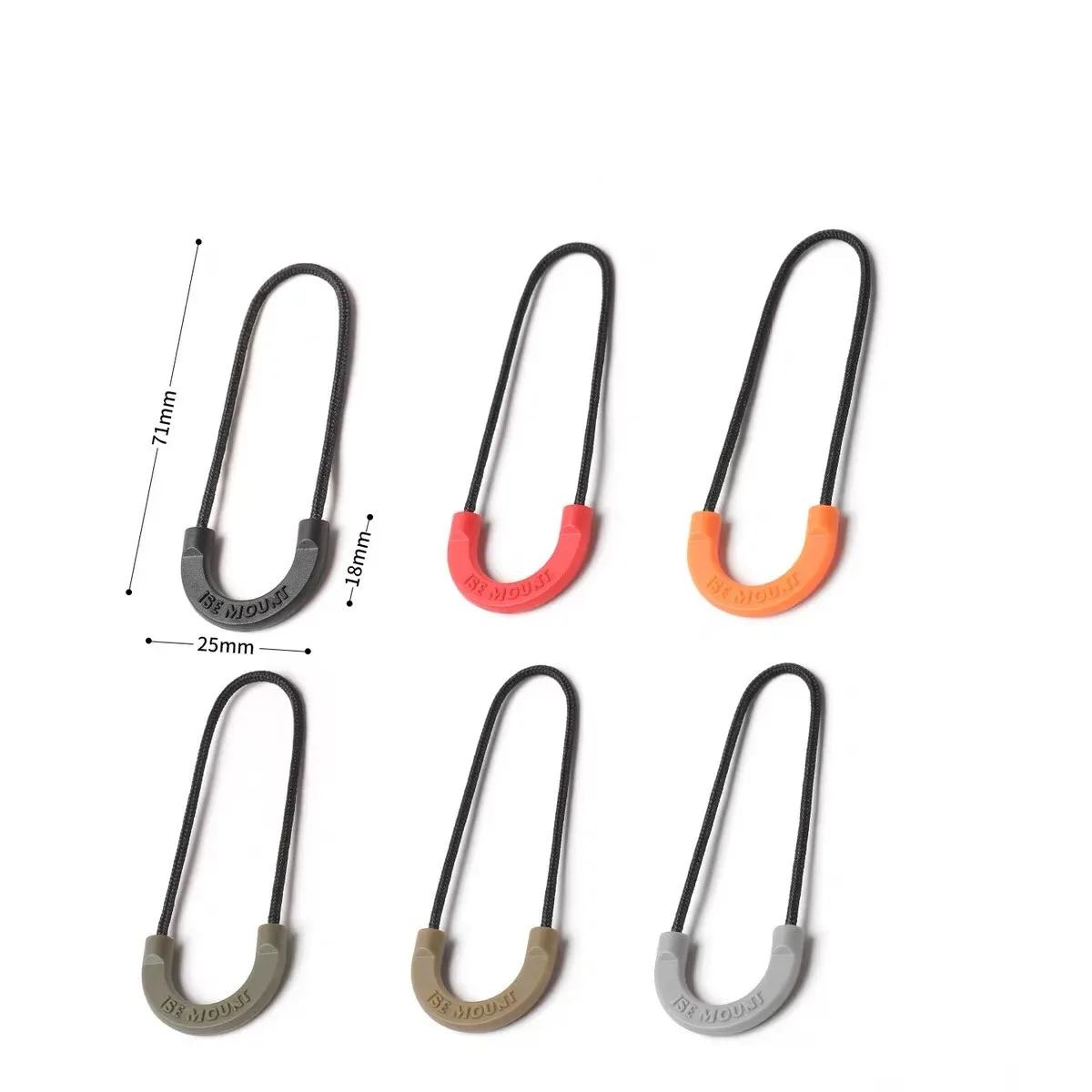 cordon de fermeture éclair tactique d'extérieur multifonctionnel pour sac à dos, manteau, veste, sac, accessoires antidérapants pour fermeture éclair, lot de 6 pièces