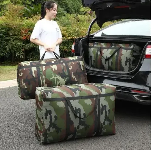 180l camouflage bagages maison mobile grand sac épais imperméable oxford tissu mobile artefact grand tissé stockage hommes sacs de voyage