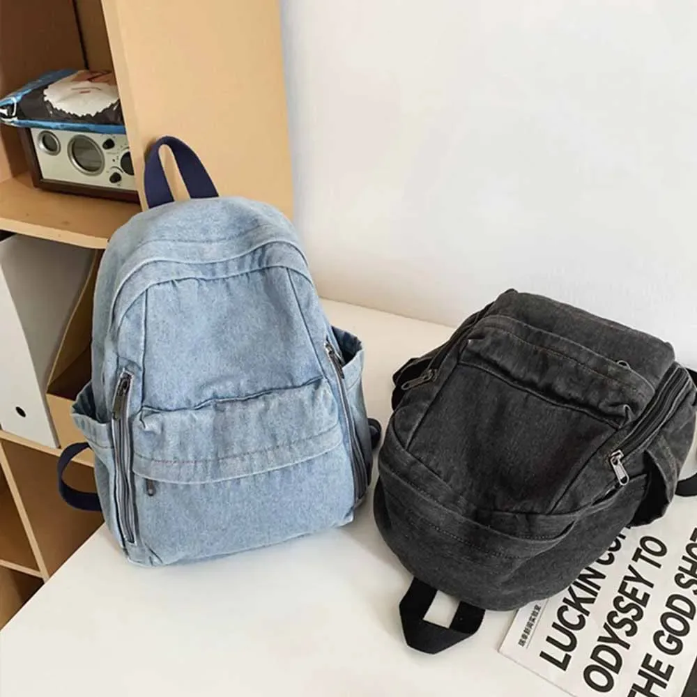 sac à dos en denim de grande capacité pour garçons et filles, sac à dos de voyage personnalisé, sac à dos personnalisé avec tous les noms, nom brodé, 03