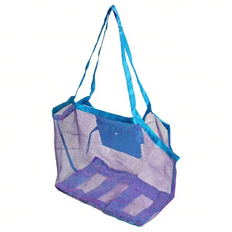 sac de rangement pliable pour jouets de plage pour enfants, 1 pièce, sac de transport en maille portable pour transporter des outils de pioche de sable, jeux en plein air