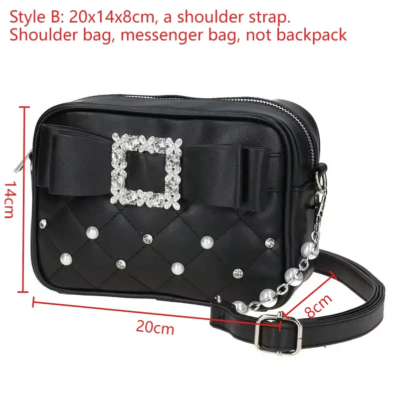 sac à main lolita knot pour femme, sac à bandoulière simple ou double, sac à dos décontracté coréen en cuir pu, sac ita kawaii