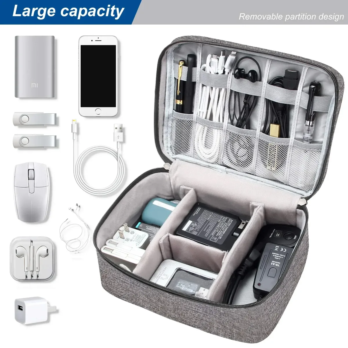 sac de rangement numérique portable, gadget usb, pochette de rangement de câbles étanche, appareils électroniques, accessoires, pack de fournitures