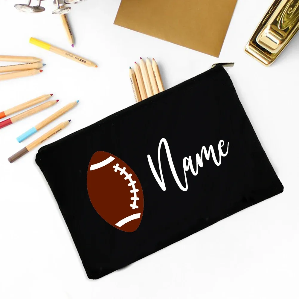 sac à crayons de football personnalisé, trousse à crayons avec nom personnalisé, fournitures de papeterie scolaire, sacs de rangement, cadeau de noël et d'anniversaire pour enfant