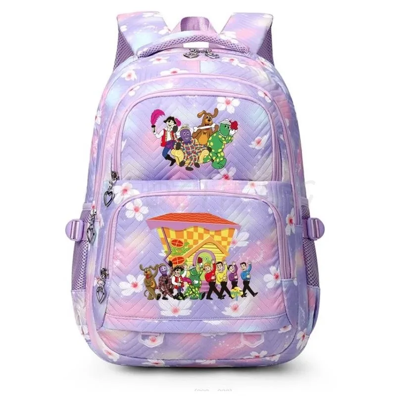 sacs d'école imprimés en 3d the wiggles, sac à dos d'école pour filles et adolescentes, sac à dos de voyage pour étudiants, sac à dos décontracté à la mode pour ordinateur portable