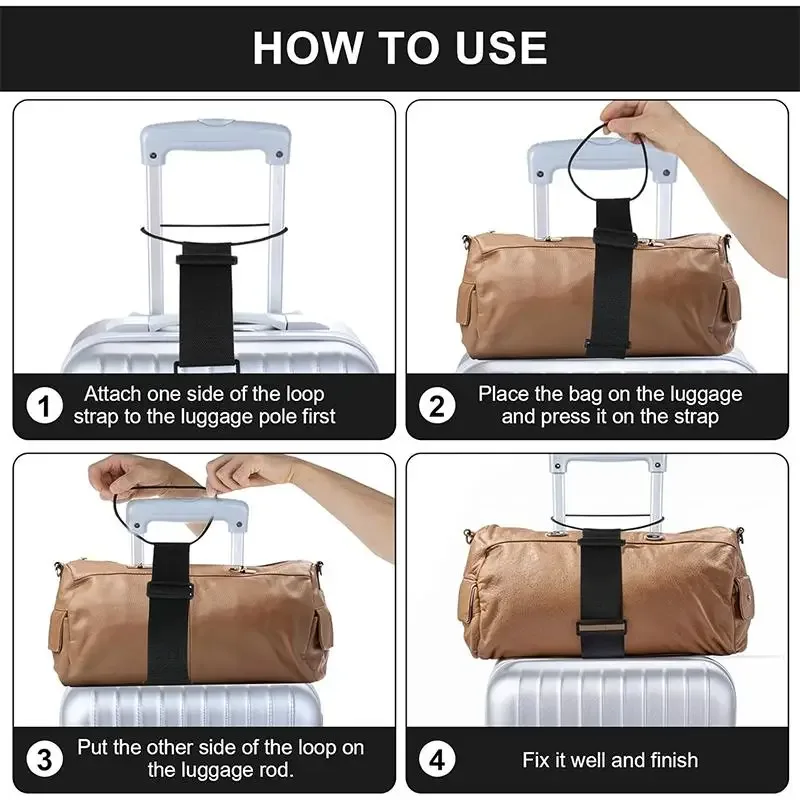 sangles de bagages élastiques réglables, 2 pièces, ceintures antidérapantes durables pour la sécurité des valises, hôtel, avion, voyage