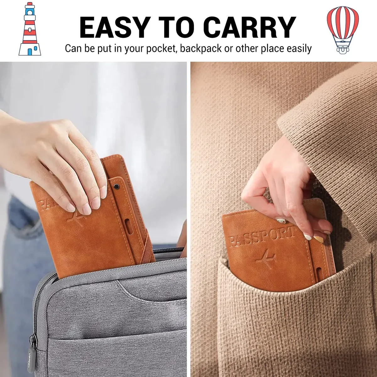 porte-passeport anti-rfid, portefeuille de voyage en cuir, étui pour documents de voyage, accessoires
