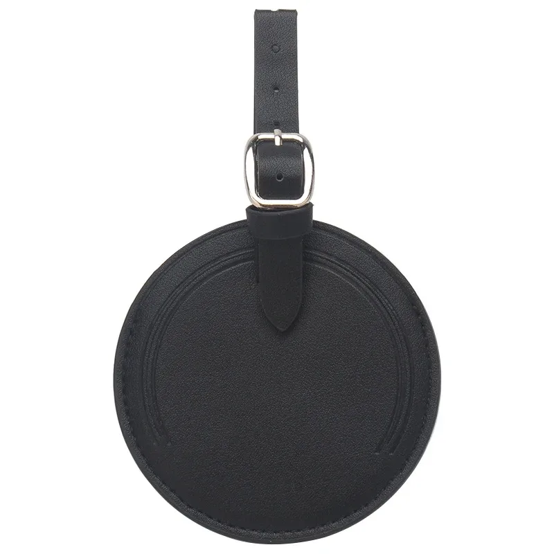 étiquette de bagage à initiales personnalisées, étiquette de bagage ronde de voyage d'affaires, étiquette de valise à rabat en cuir pu personnalisée, cadeau de mariage