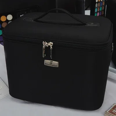 trousse à cosmétiques imperméable en tissu oxford, sac à cosmétiques multicouche de grande capacité, sac à bandoulière portable pour femme