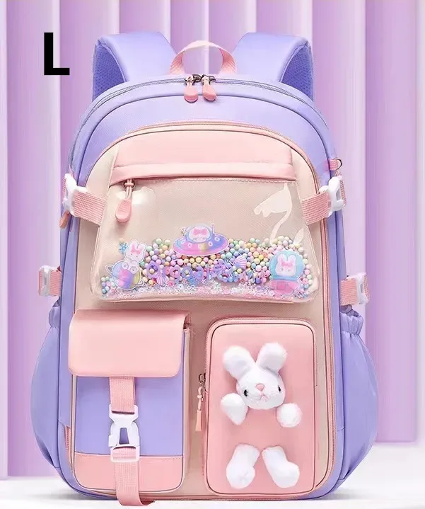 sac à dos adorable en forme de lapin pour adolescentes, cartable mignon de dessin animé pour filles de l'école primaire, sac à dos de voyage en 2 tailles pour les élèves de la 1ère à la 9ème année
