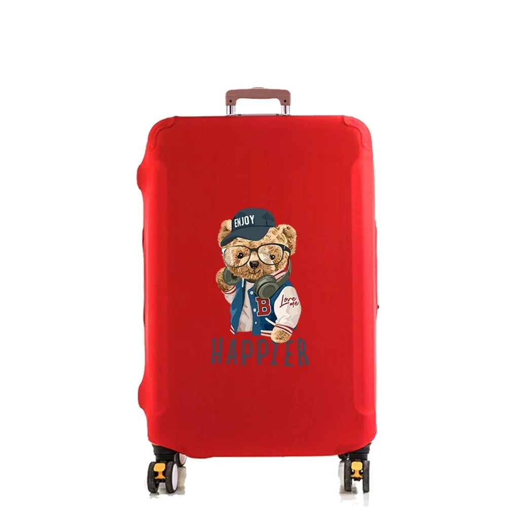 housse de protection pour bagages, pour chariot de 18 à 32 pouces, ensemble imprimé ours de sagesse de voyage, élasticité épaisse, housse anti-poussière anti-rayures