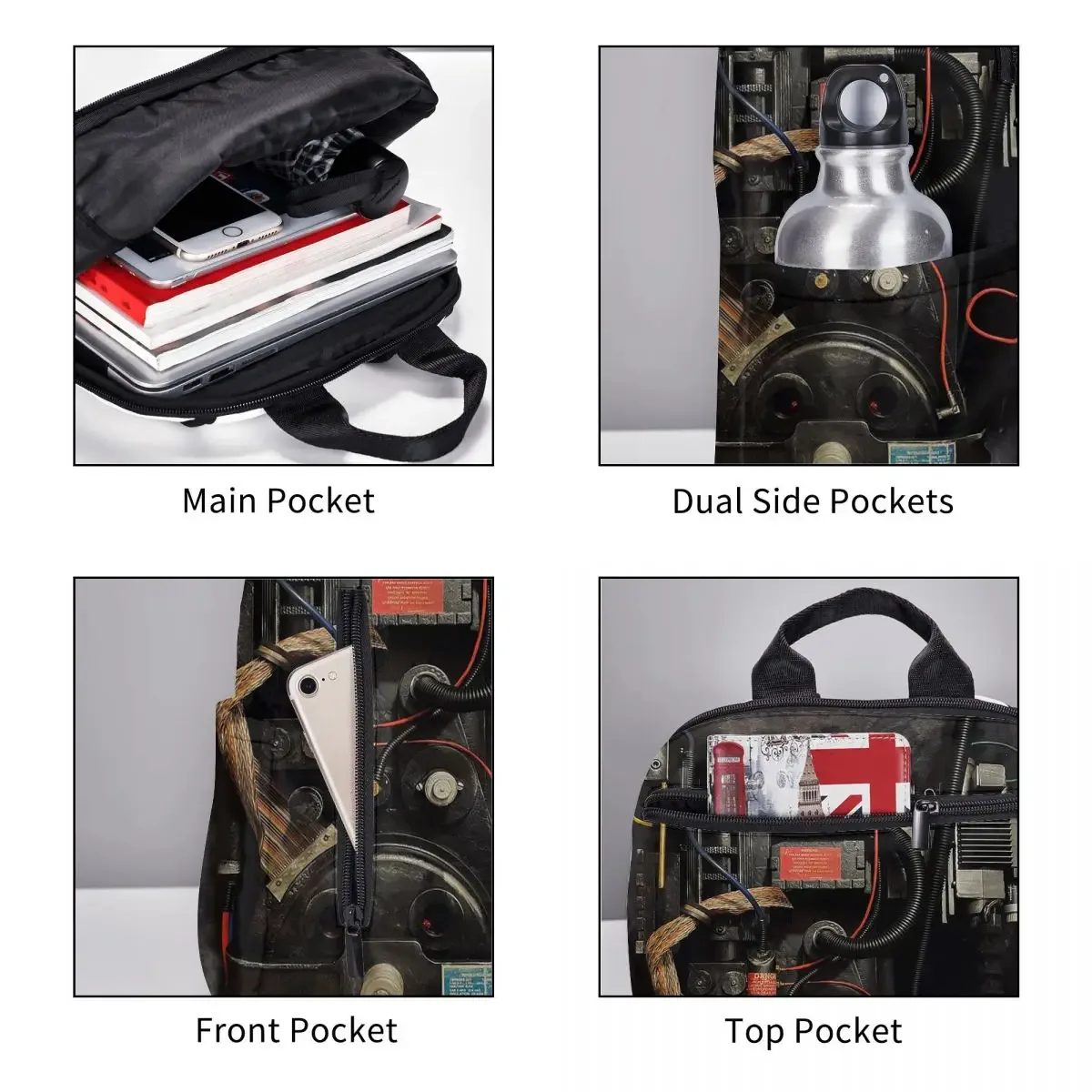 sac à dos ghostbusters proton pack, sac à livres pour étudiants, sac d'école pour enfants, sacs à bandoulière pour ordinateur, garçons et filles