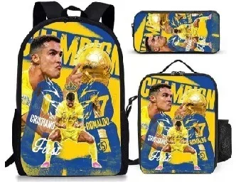 sac à dos d'école r-ronaldos pour enfants, sacs à bandoulière, sac à crayons-cr 7, sac à livres léger et décontracté pour garçons et filles, meilleur cadeau