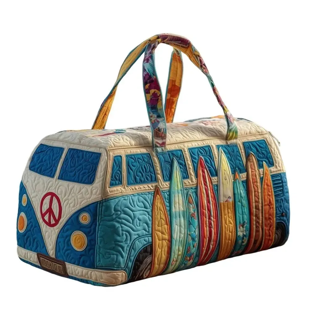 sac de voyage matelassé en coton, style bohème hippie, imprimé, sac de yoga, motif grenouille 3d, sac de week-end, sac de nuit