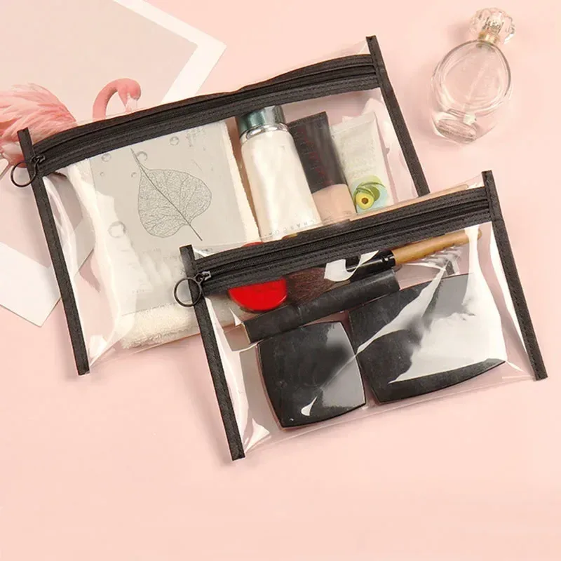 trousse de maquillage transparente en pvc pour femmes, trousses à cosmétiques, trousse de toilette, trousse de toilette, trousse à cosmétiques de voyage, trousse à monnaie pour enfants, trousse à poudres, trousse à cartes