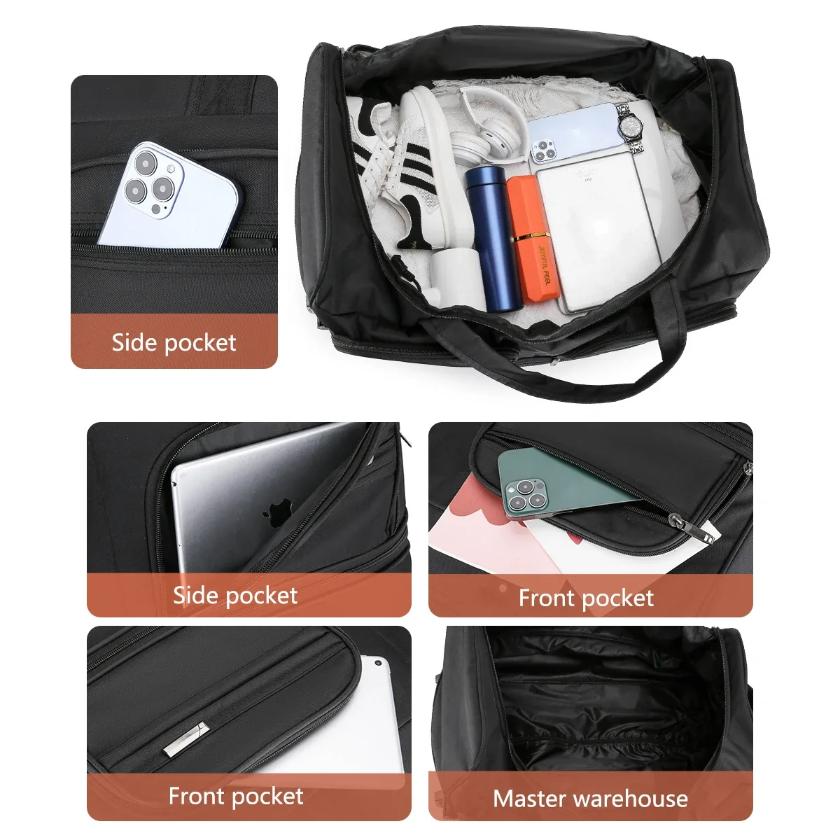 nouveau sac de voyage tendance 2026 grande capacité pour femme, sac de sport pour homme, sac de voyage imperméable, sac à roulettes, sac polochon