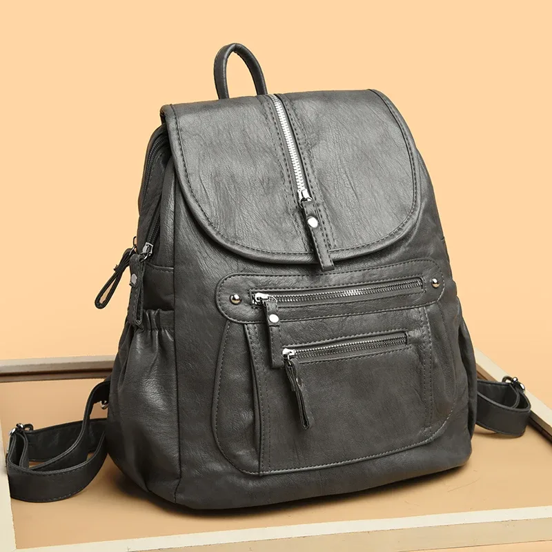 sac à dos de luxe en cuir group pour femme, décontracté, à la mode, grande capacité, voyage, qualité, peau de vache