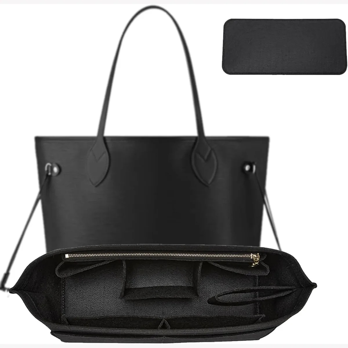 organisateur de sac à main et structureur de base pour sacs à main, lot de 2 pièces, insert en feutre compatible speedy 30 neverfull mm