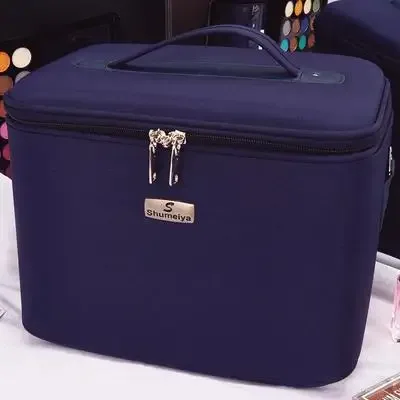 trousse à cosmétiques imperméable en tissu oxford, sac à cosmétiques multicouche de grande capacité, sac à bandoulière portable pour femme