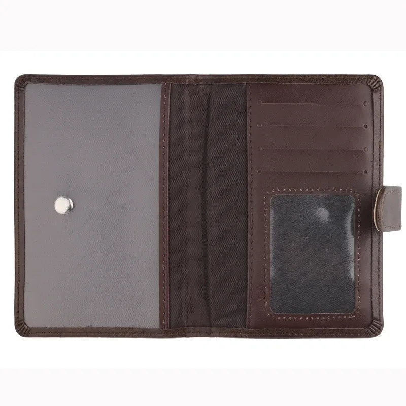 portefeuille de passeport de voyage élégant pour hommes, porte-carte multifonction bloquant rfid, organisateur de documents portable en cuir