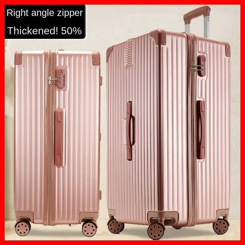 valise de voyage épaisse pour bagages unisexe extra large de 60/100 pouces, avec serrure tsa de grande capacité, boîtier de chariot, cadre en aluminium à fermeture éclair