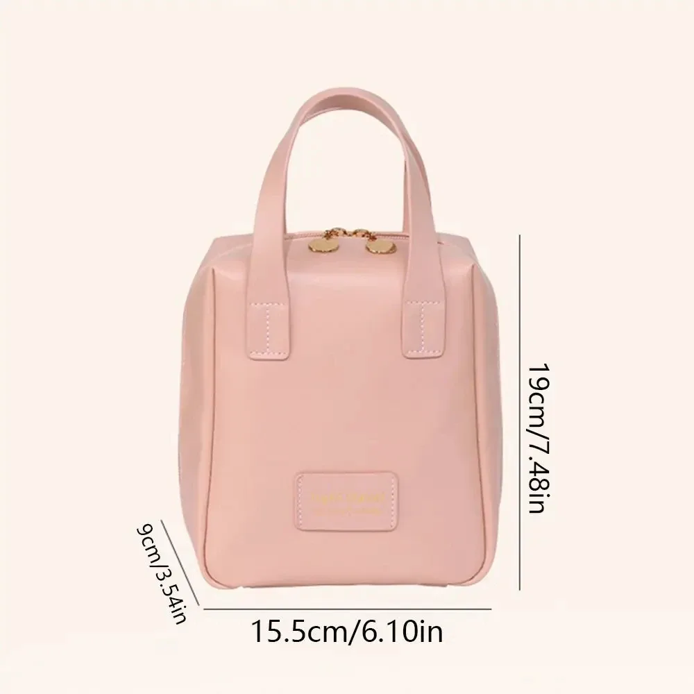 trousse de maquillage portable en cuir pu pour femme, sac de rangement cosmétique étanche, sac de lavage de voyage, grande capacité, coque tendance, 2 pièces