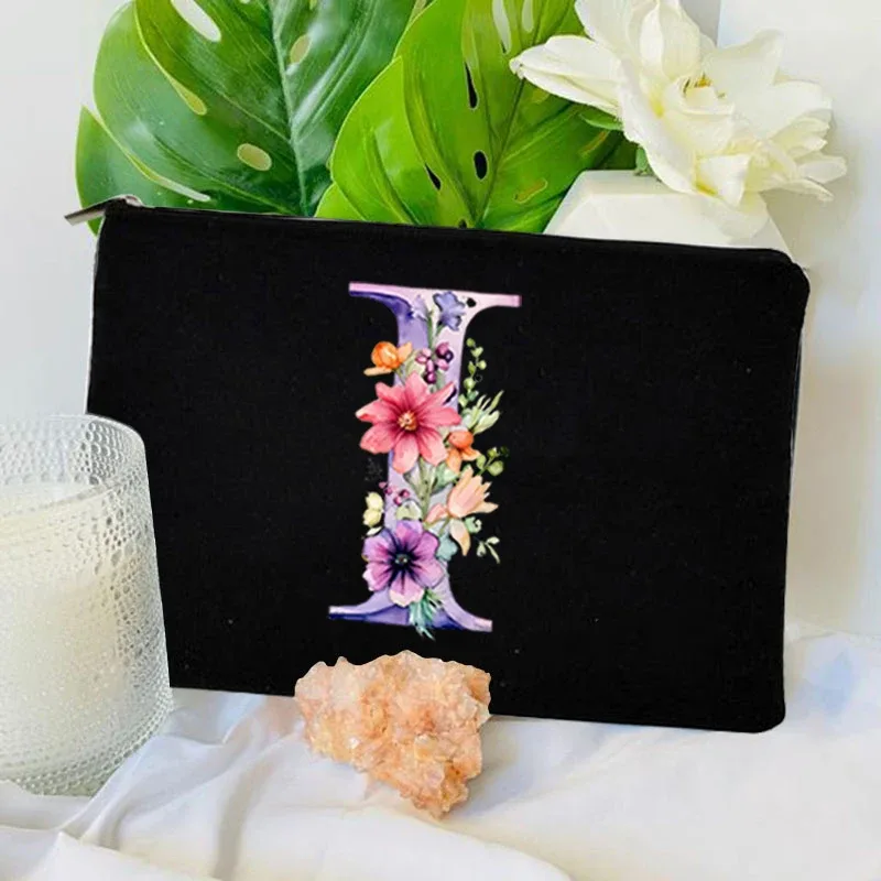 1 pc sac à lettres initiales sac de maquillage avec lettres pour femmes sac à cosmétiques initiales a-z sac de maquillage personnalisé sac de voyage, cosmétique initial