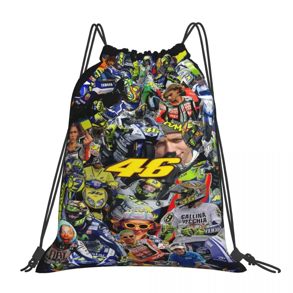 sacs à dos de course de moto motor rossi, sacs de sport multifonctions à cordon de serrage, sacs à livres pour étudiants en voyage
